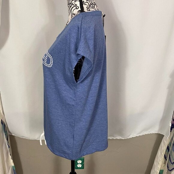 Jane & Delancey blue “blessed” short sleeve t-shirt with drawstring - Picture 5 of 8